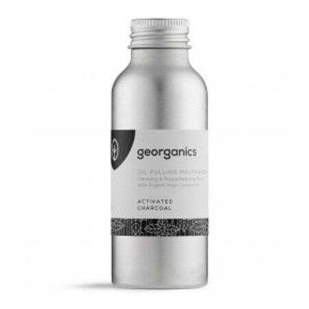 georganics oil pulling mouthwash activated charcoal 100ml 1 2