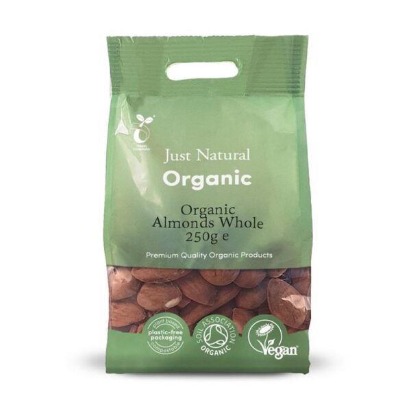 just natural organic almonds whole 250g 1 1