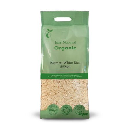 just natural organic basmati white rice 500g 1 1