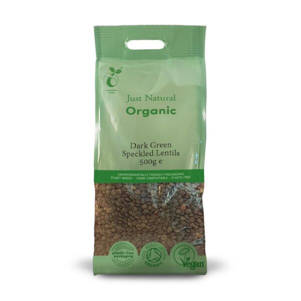just natural organic dark green speckled lentils 500g 1 1