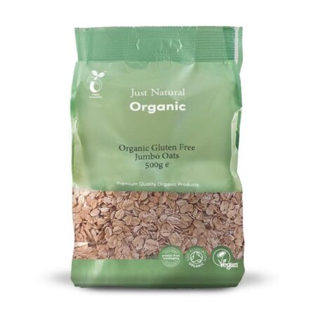 just natural organic gluten free jumbo oats 500g 1