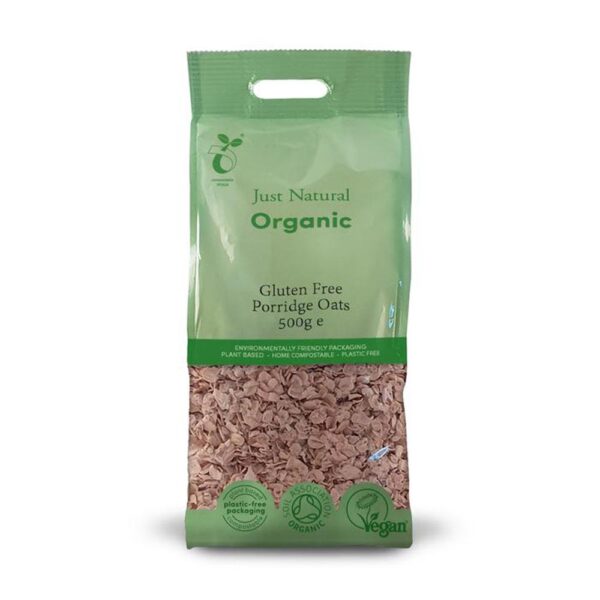 just natural organic gluten free porridge oats 500g 1