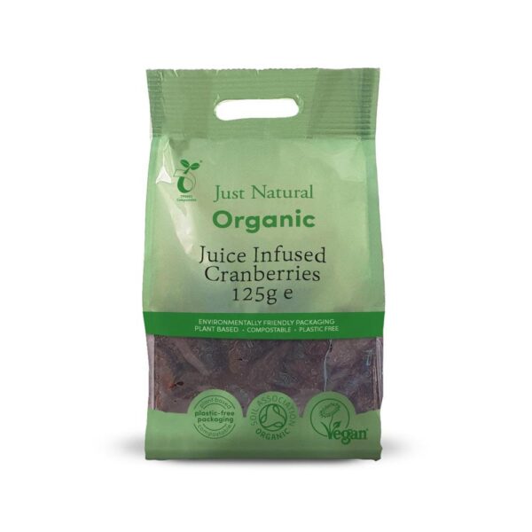 just natural organic juice infused cranberries 125g 1 1