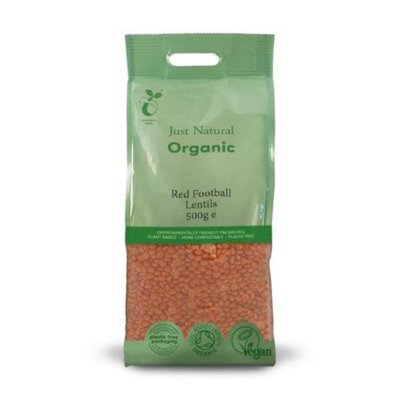 just natural organic red football lentils 500g 1 1