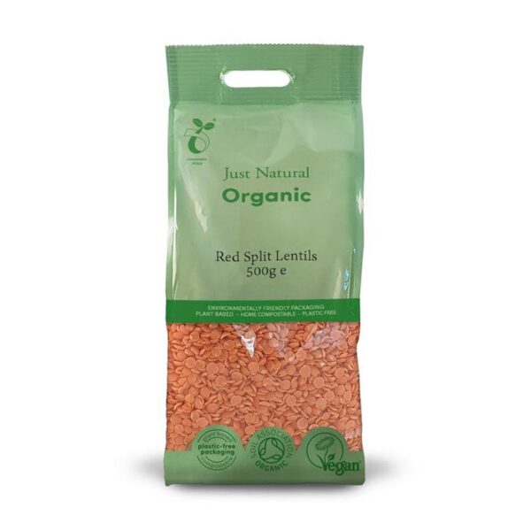 just natural organic red split lentils 500g 1 1
