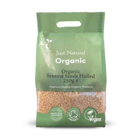 just natural organic sesame seeds hulled 250g 1 1