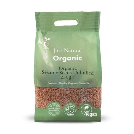just natural organic sesame seeds unhulled 250g 1 1