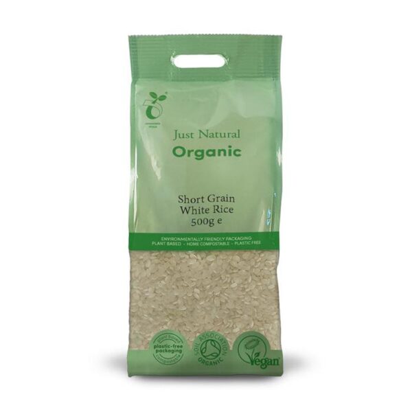 just natural organic short grain white rice 500g 1 1