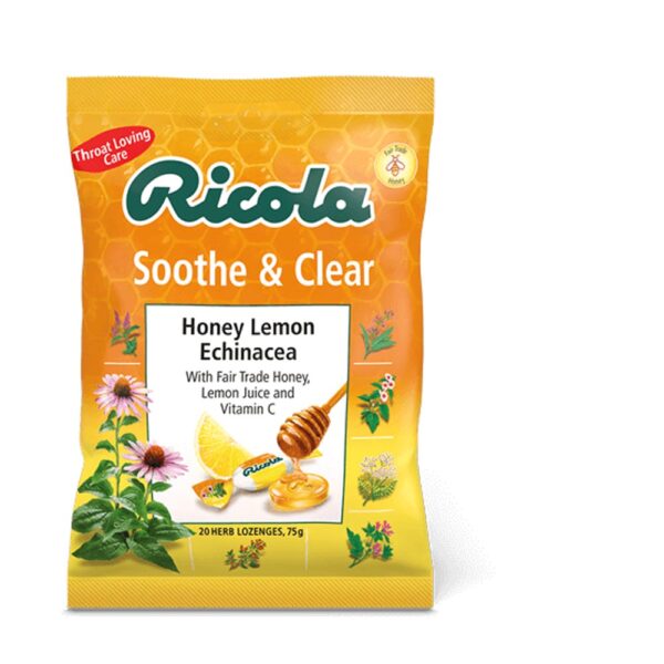 ricola soothe clear honey lemon echinacea bag 75g 1